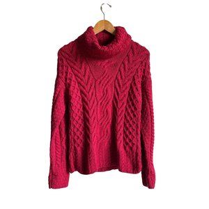 CARRAIGDONN Made in Ireland 100% Merino Wool Cable Knit Turtleneck Sweat…